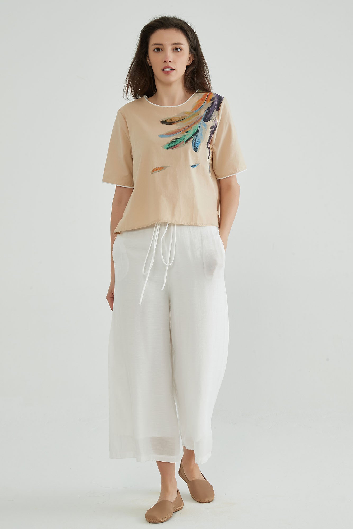 Vanilla Women Cotton Floral Top - Whisper Mint